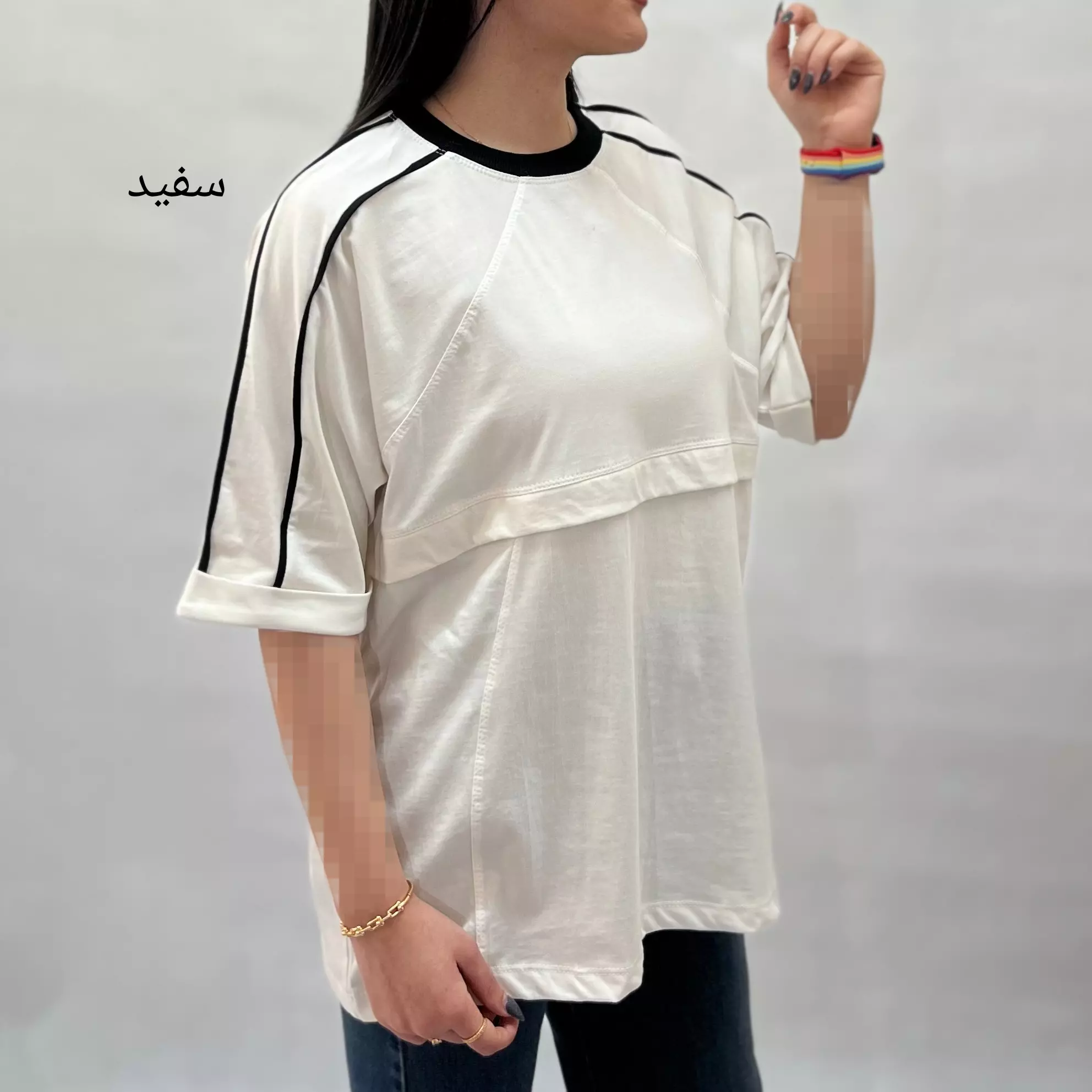 تیشرت زنانه یقه گرد پایین ویم 001111972125
