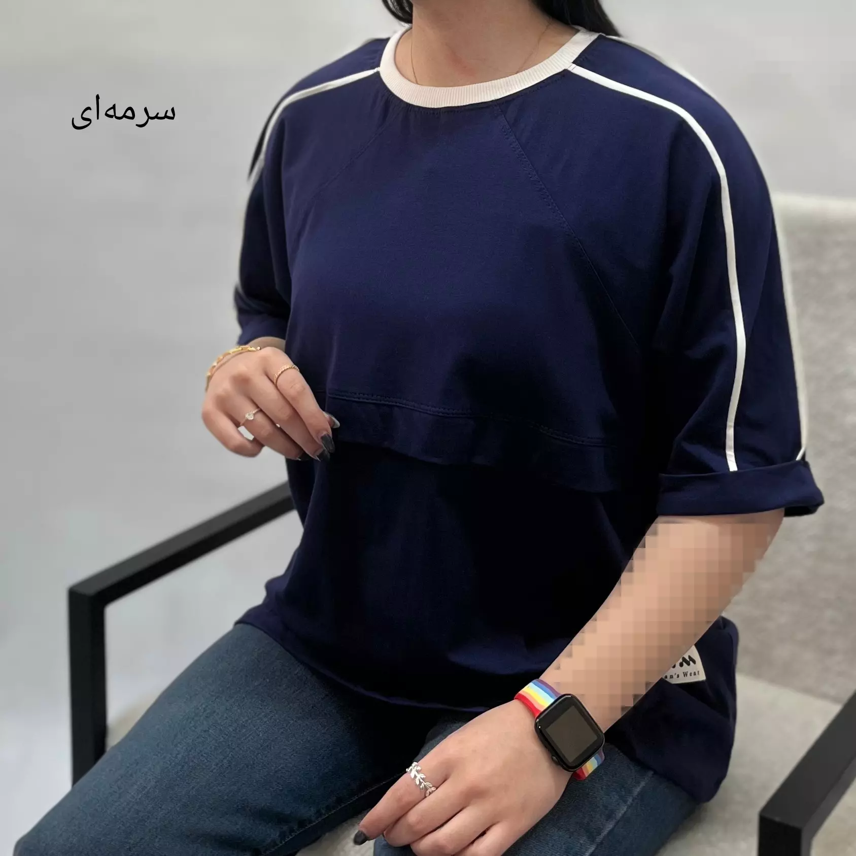 تیشرت زنانه یقه گرد پایین ویم 001111972125