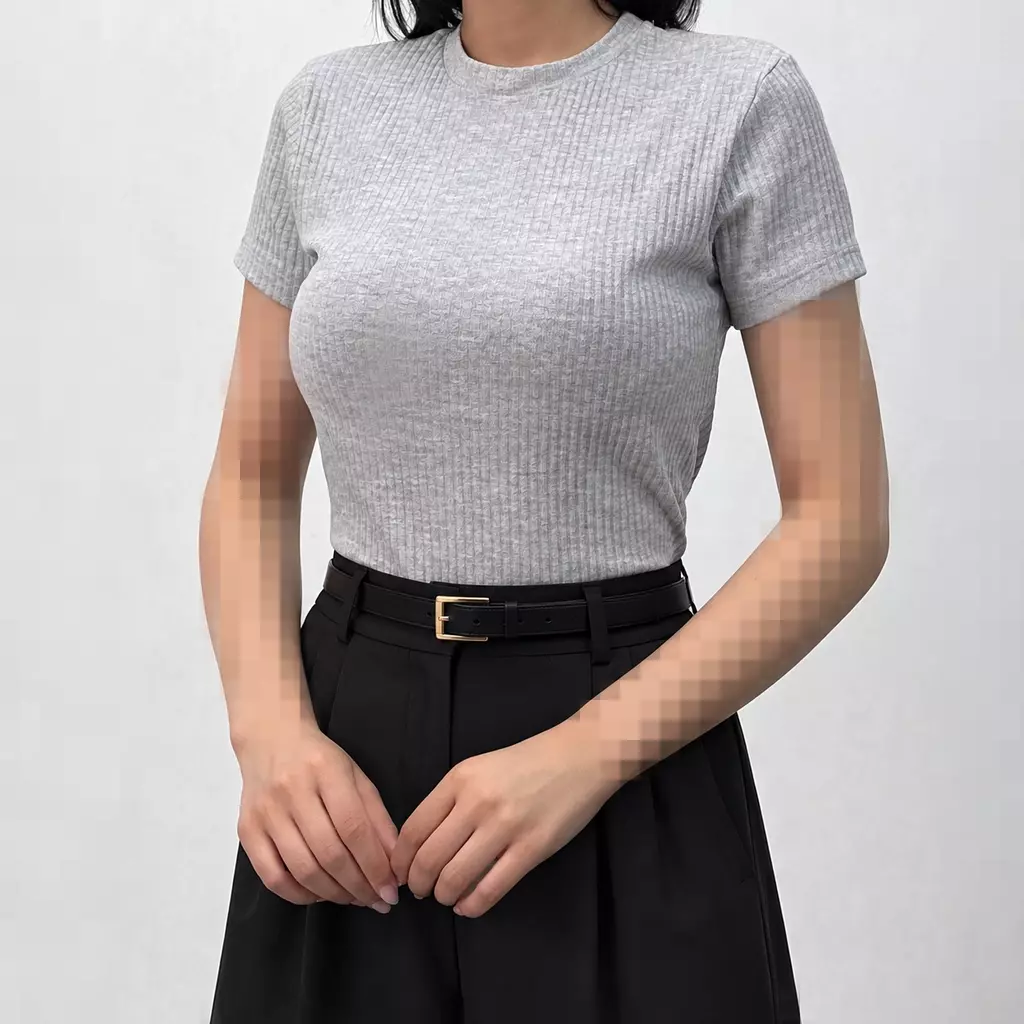 کراپ تیشرتی زنانه ساده 008123105013