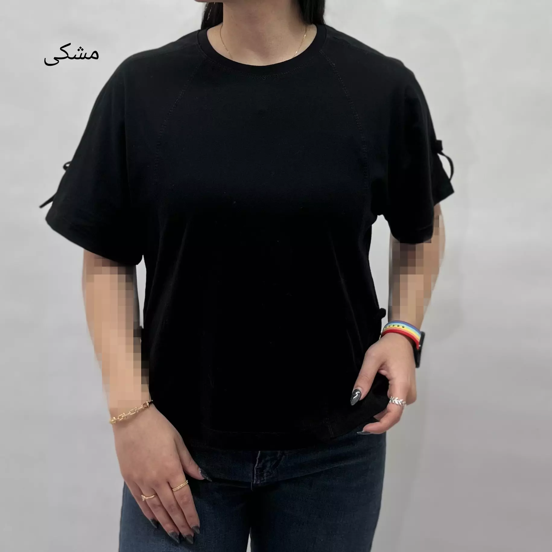 تیشرت باکسی پاپیون دار 0011575185