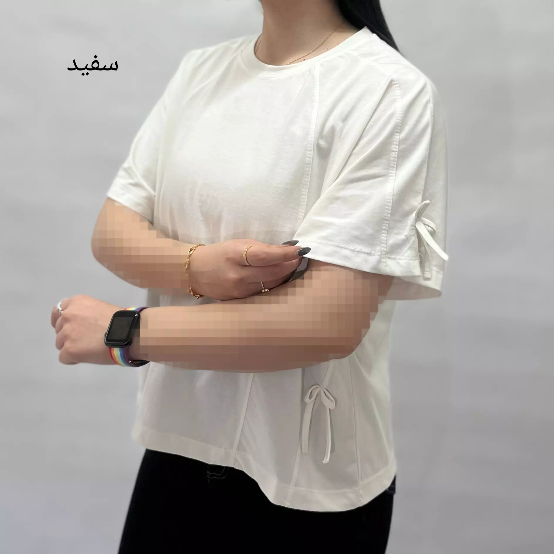 تیشرت باکسی پاپیون دار 0011575185