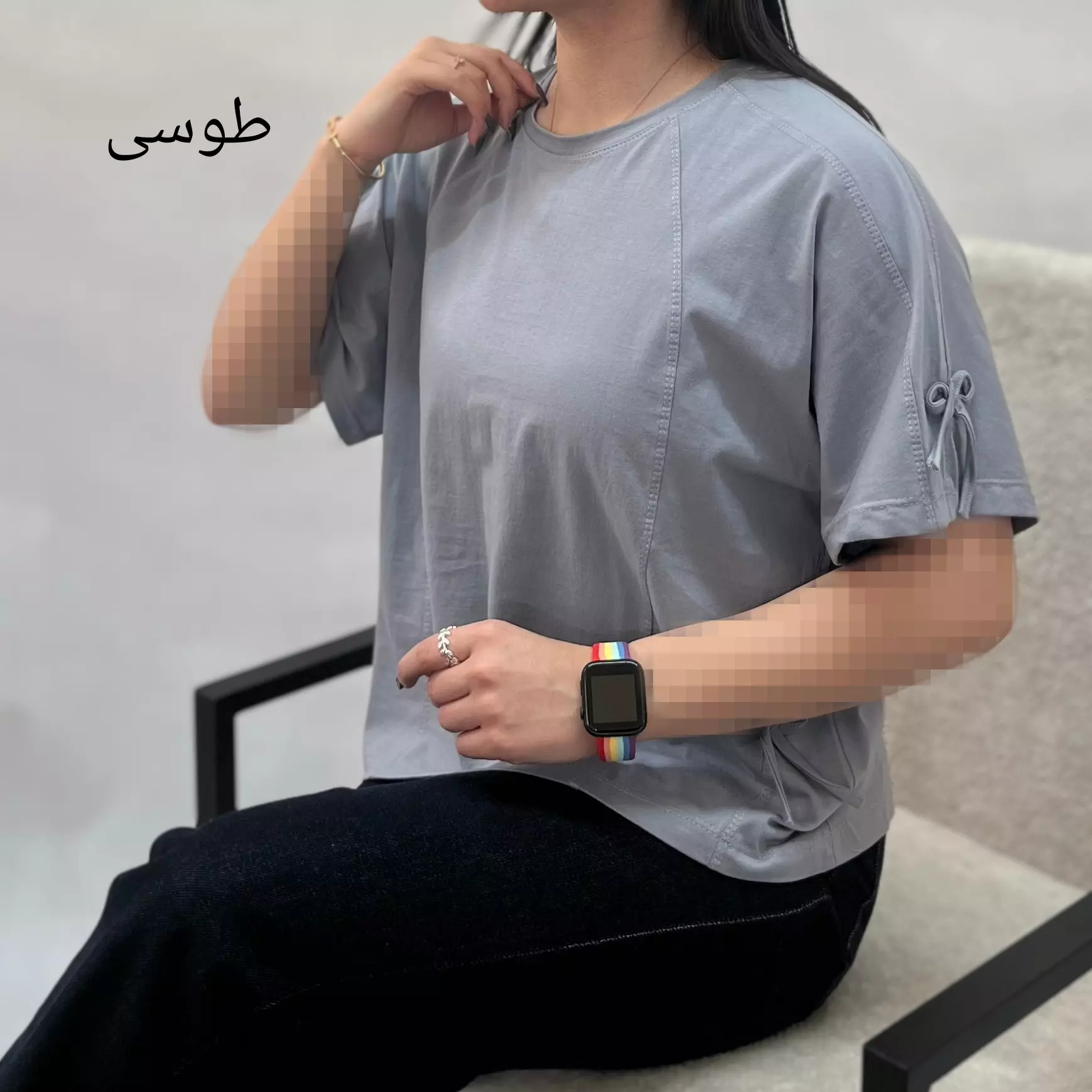 تیشرت باکسی پاپیون دار 0011575185