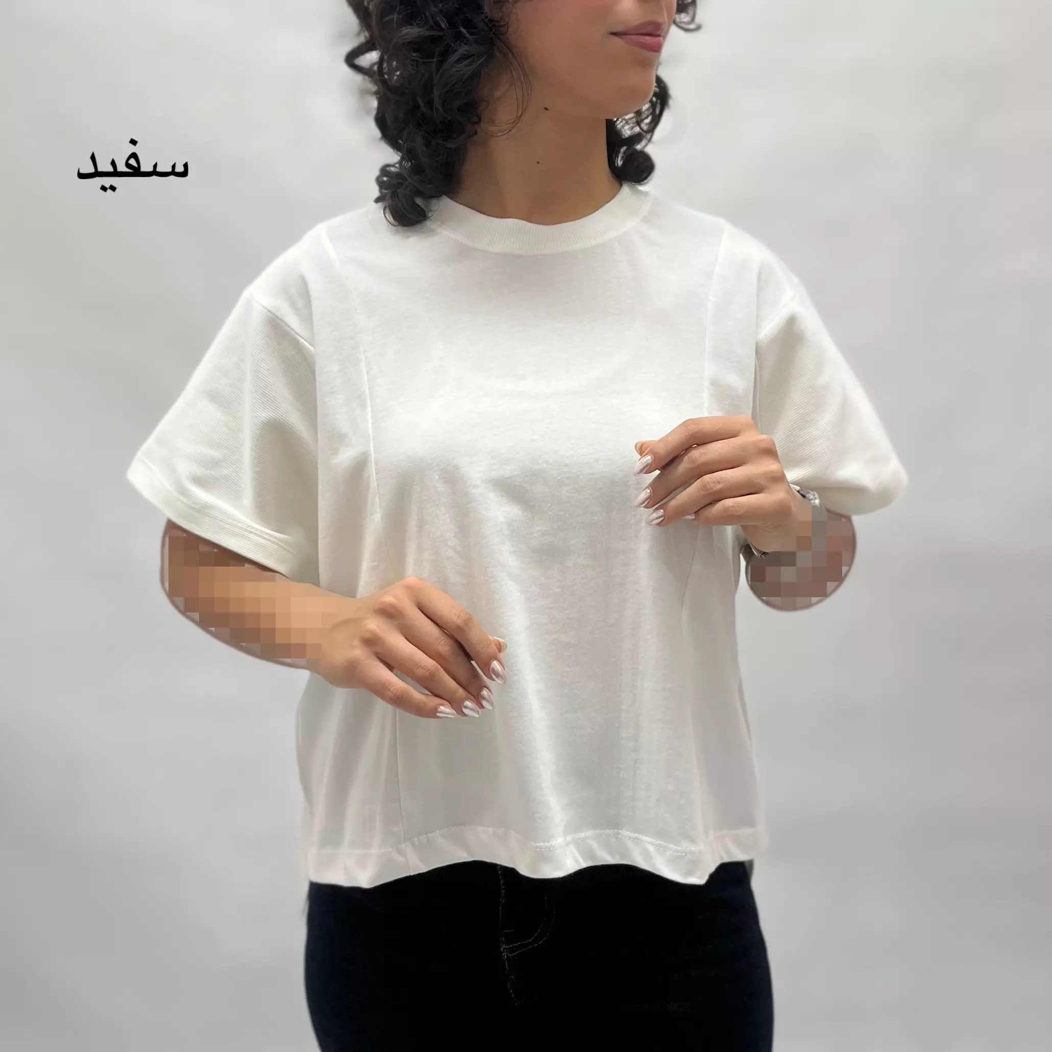 تیشرت زنانه آستین بافت 0011575186