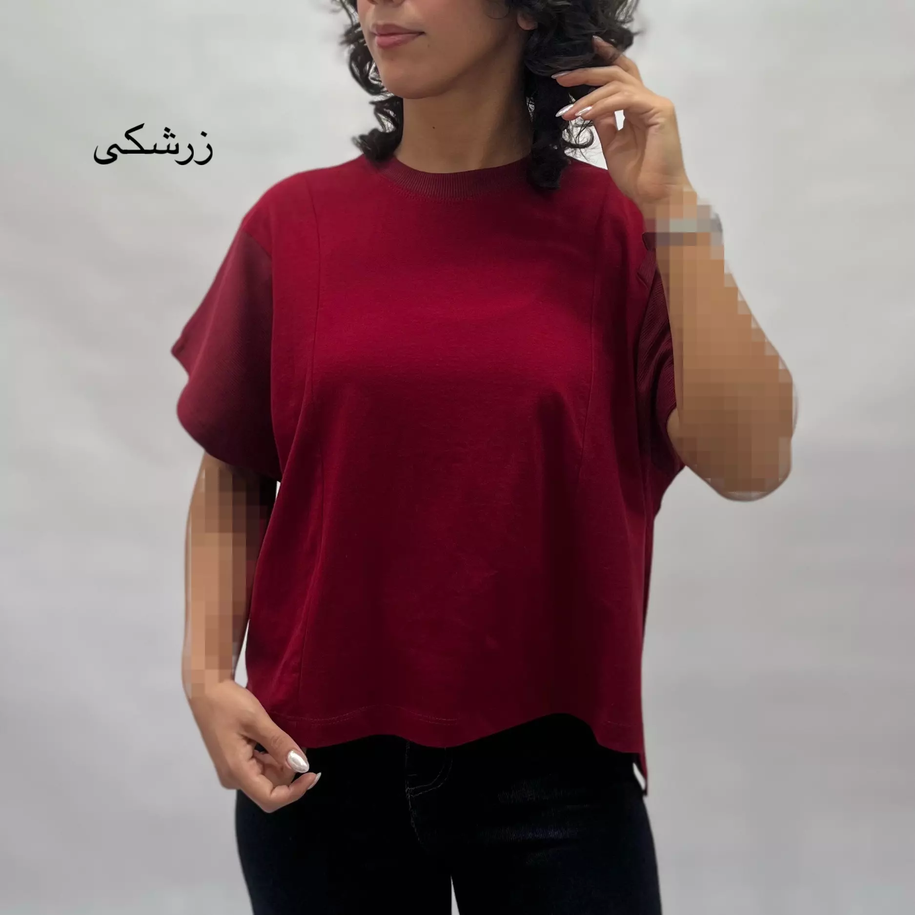 تیشرت زنانه آستین بافت 0011575186