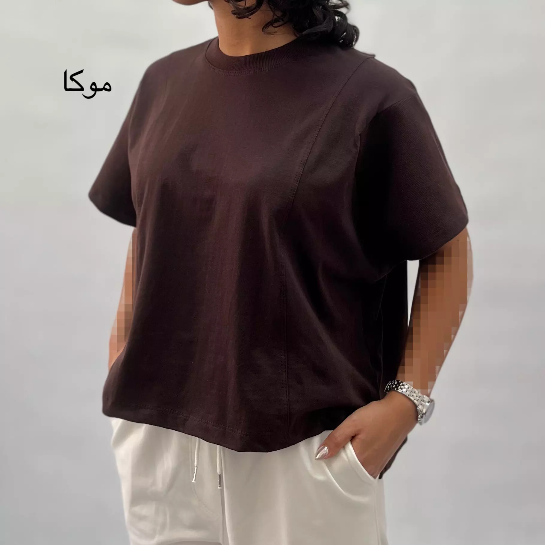 تیشرت زنانه آستین بافت 0011575186