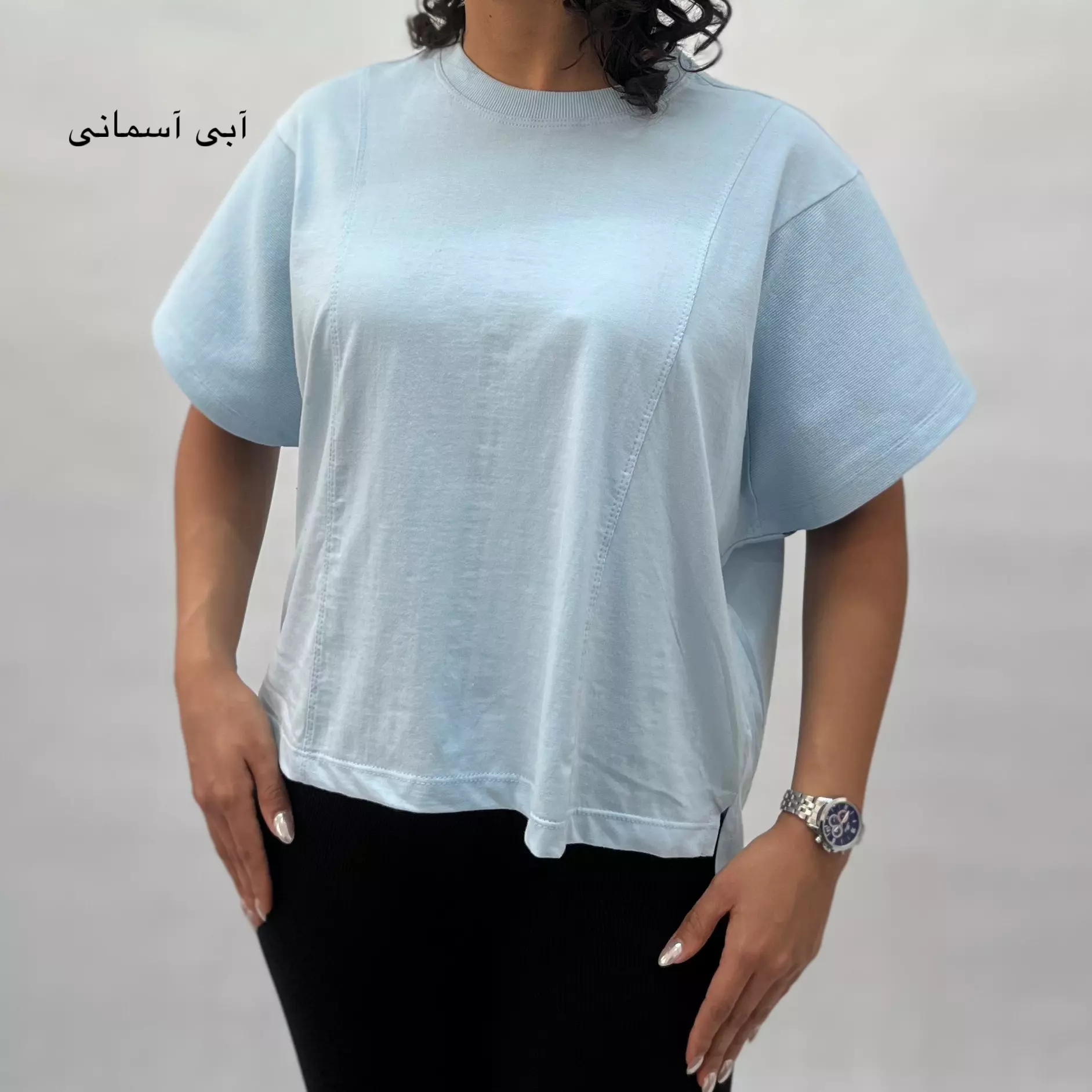 تیشرت زنانه آستین بافت 0011575186