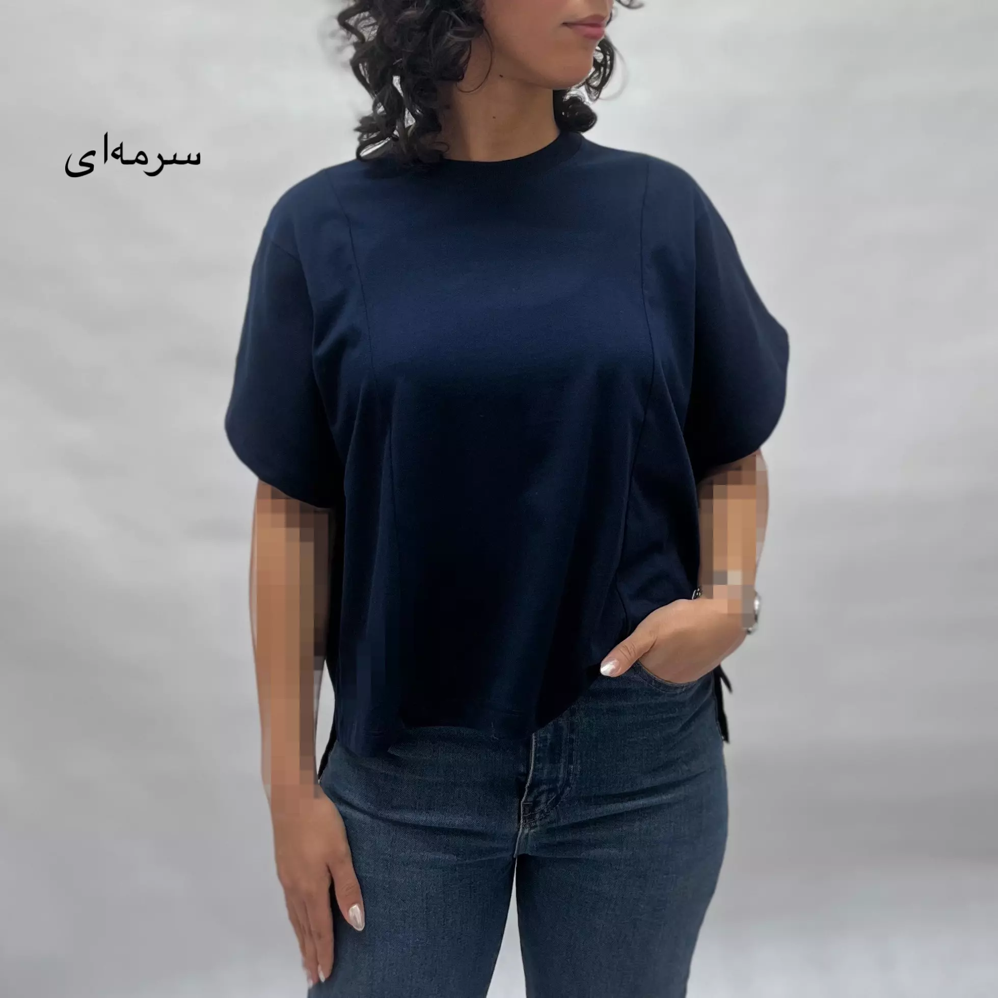 تیشرت زنانه آستین بافت 0011575186