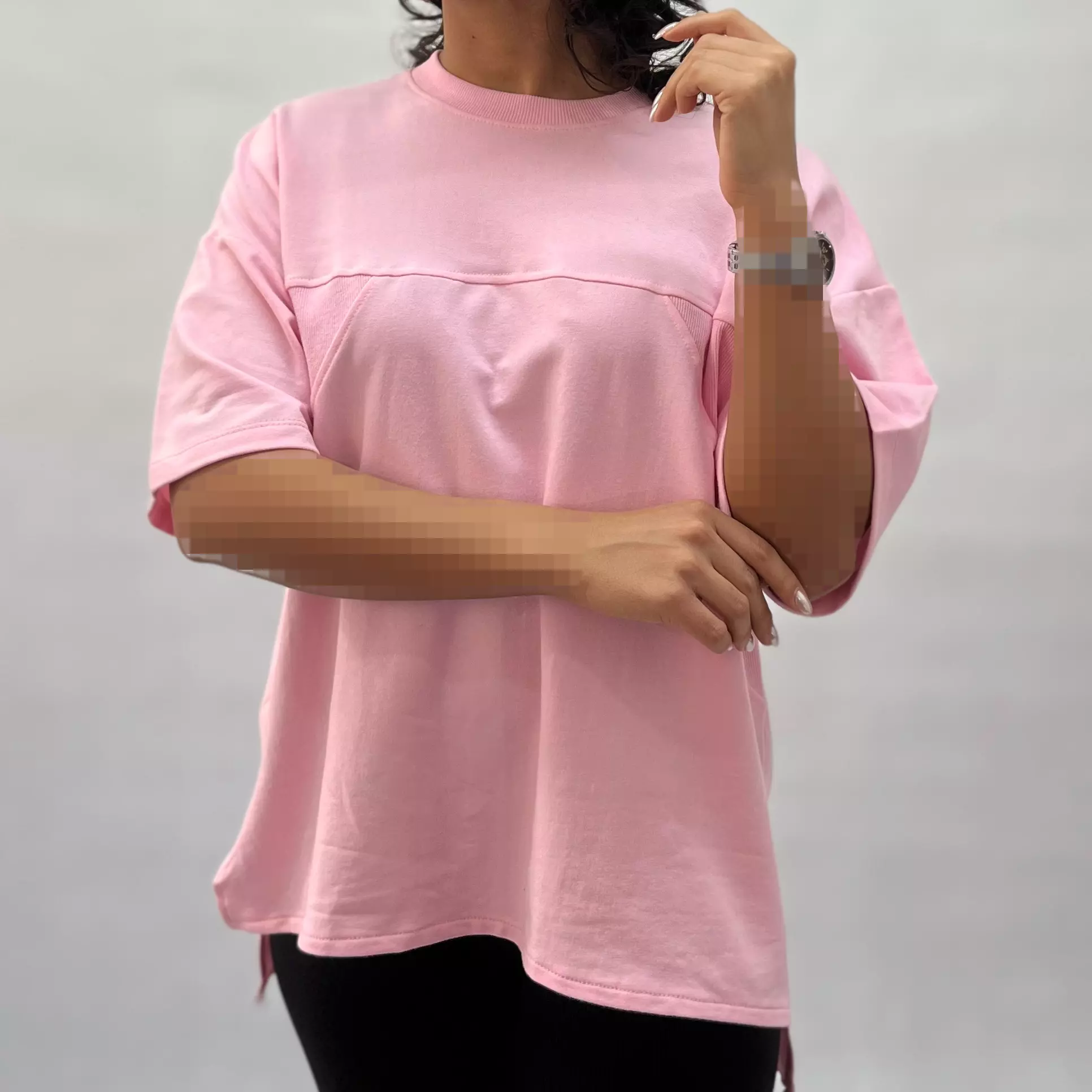تیشرت زنانه جلو دوخت کش بافت 0011575197