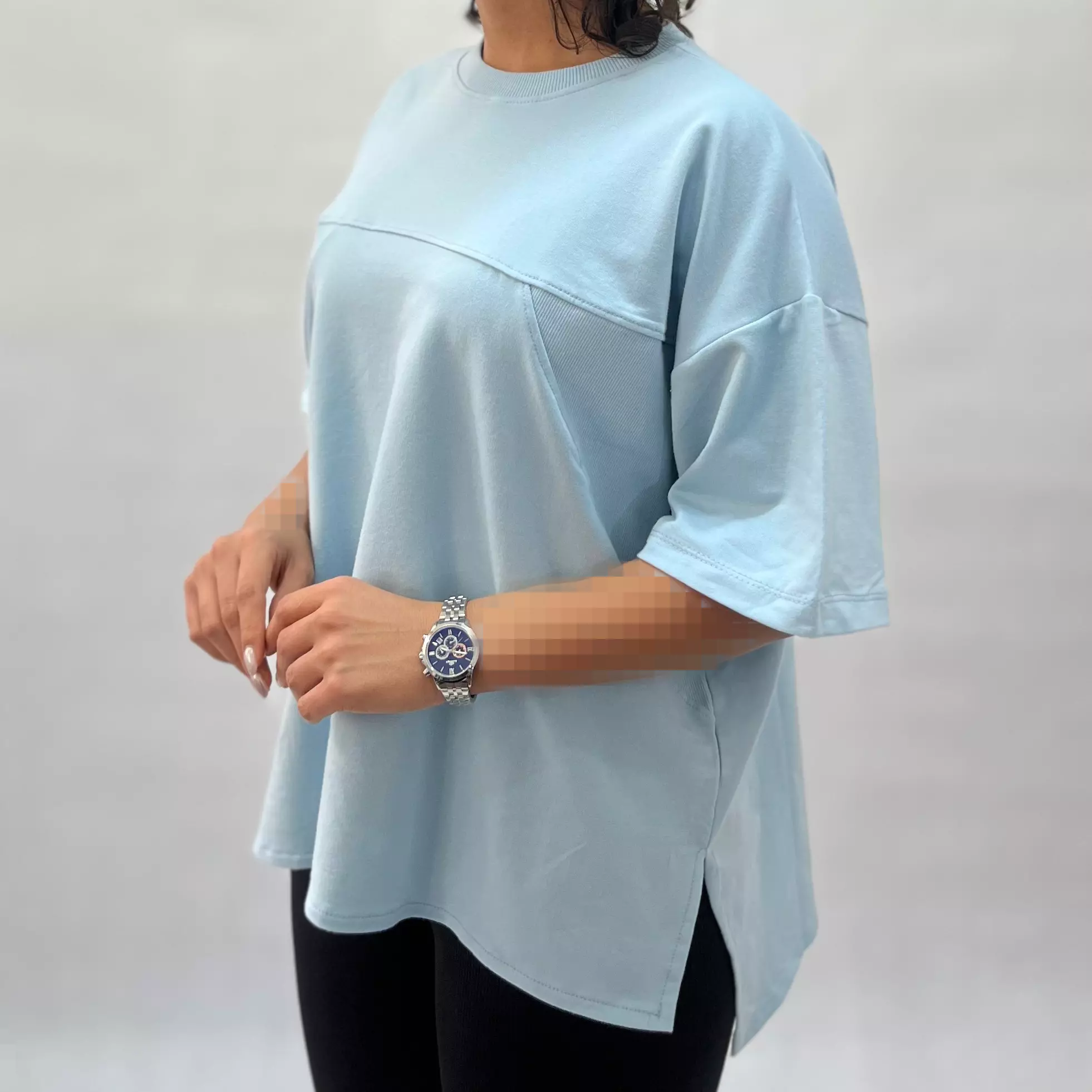 تیشرت زنانه جلو دوخت کش بافت 0011575197