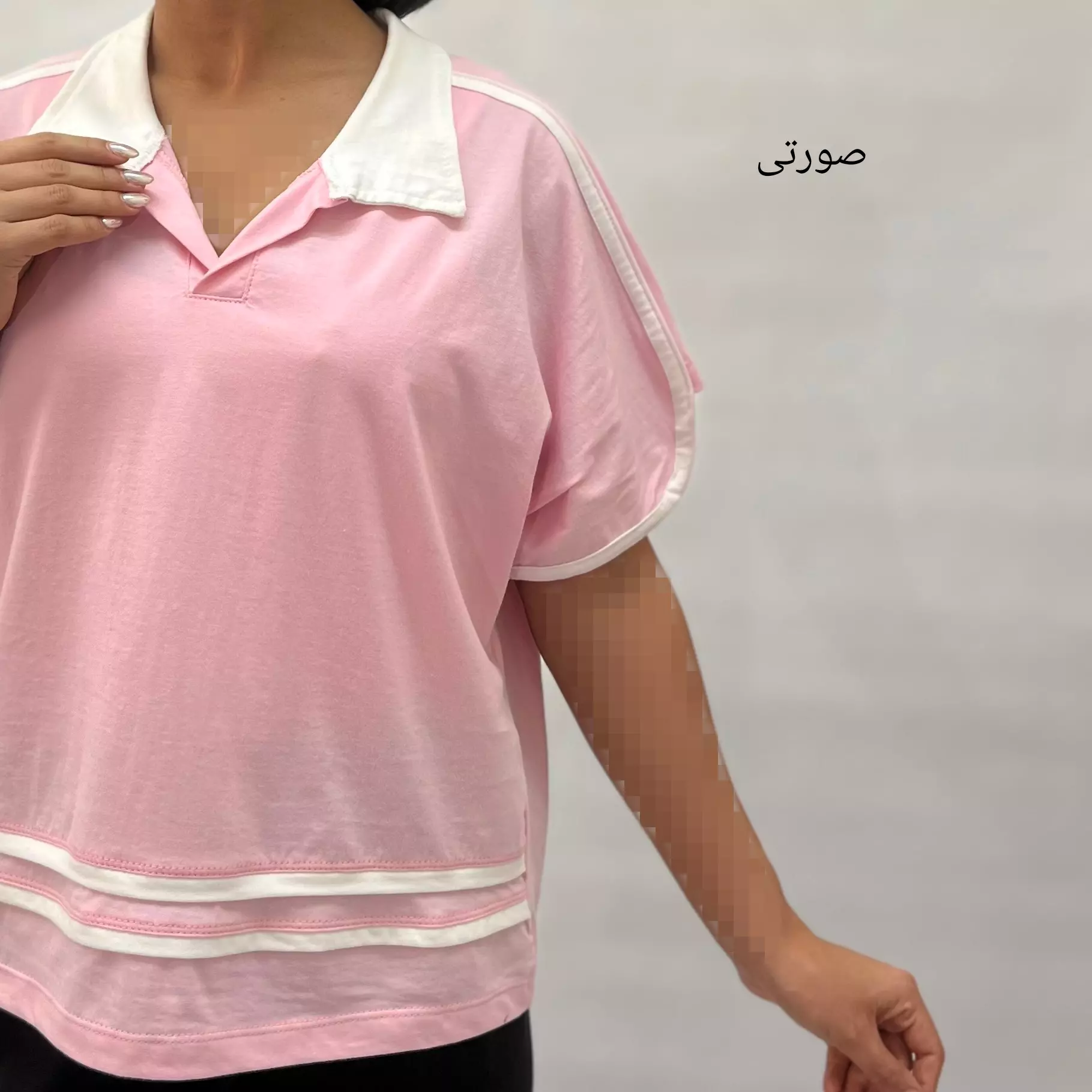 تیشرت زنانه استین دونوار 00113475231