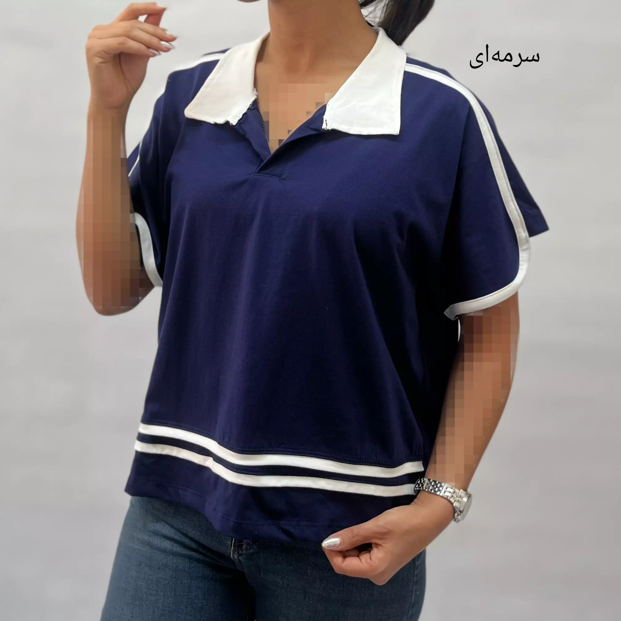 تیشرت زنانه استین دونوار 00113475231
