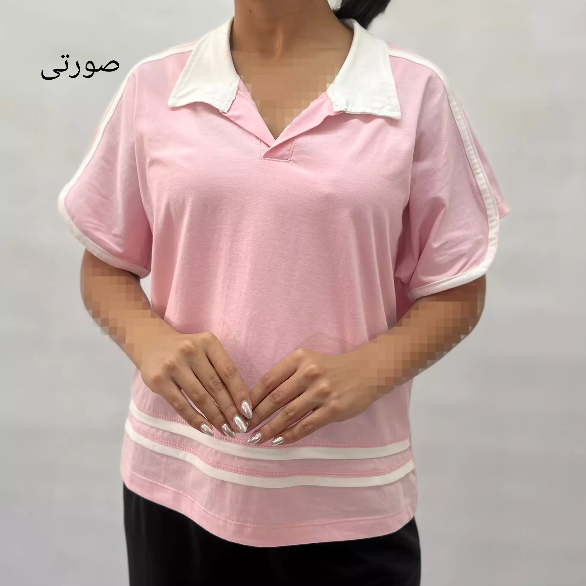 تیشرت زنانه استین دونوار 00113475231