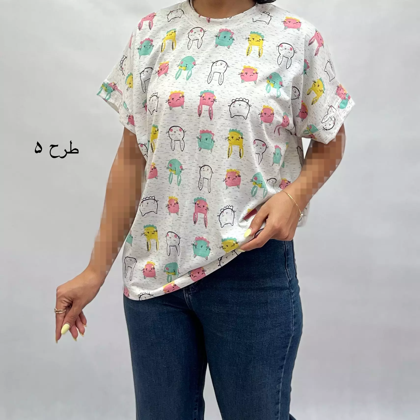 تیشرت زنانه عروسکی میکس 001155707