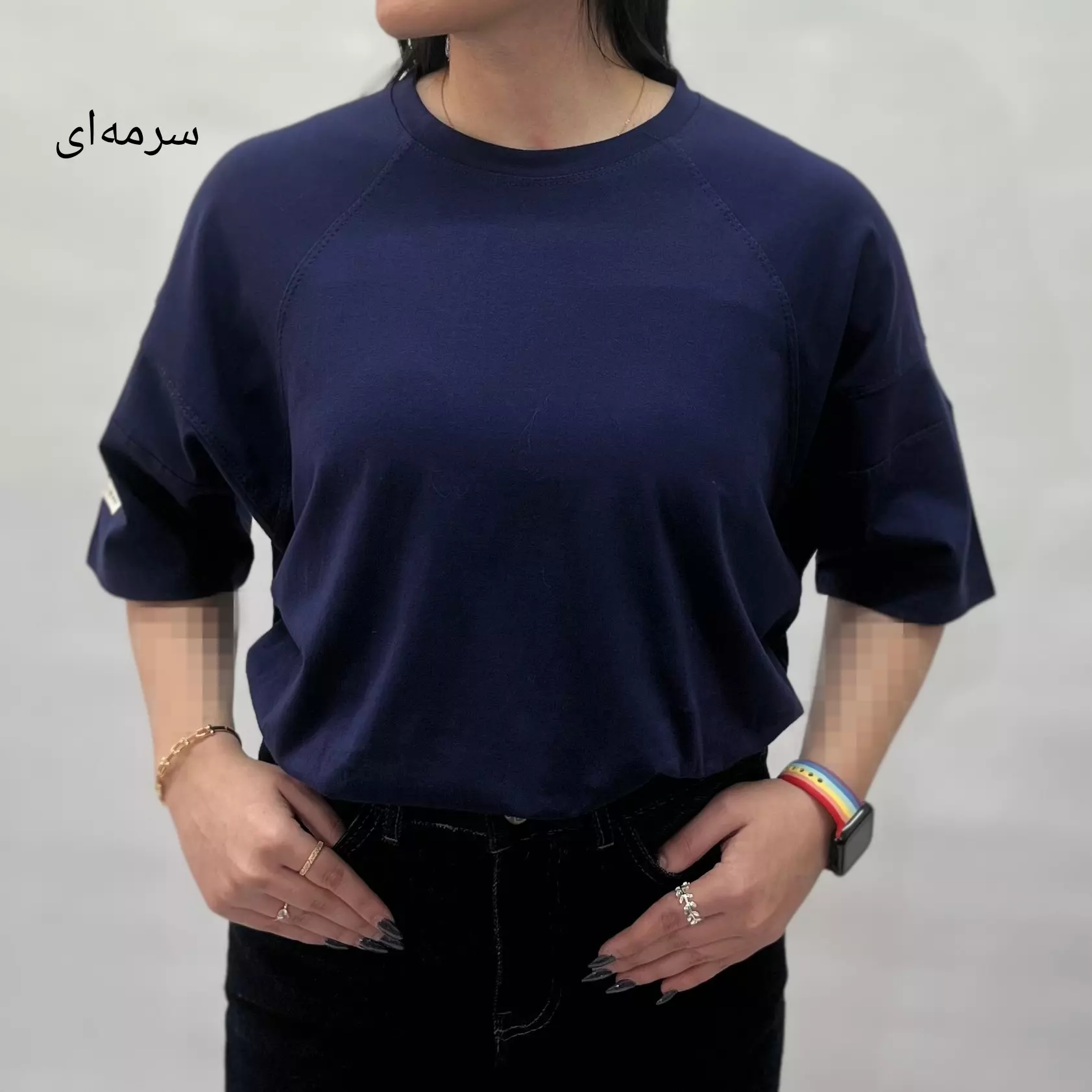 تیشرت زنانه آستین مارک 001111977978