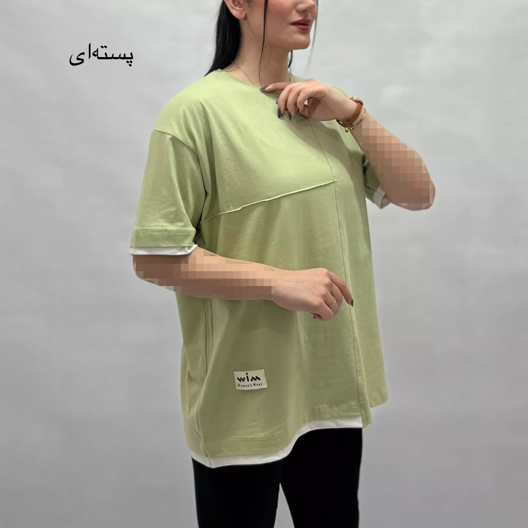 تیشرت زنانه باکسی آستین تکه دوزی 001111977984