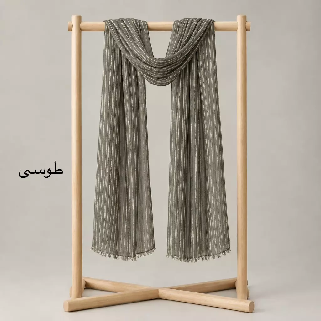 شال زنانه ابریشم راه راه 0041110110861