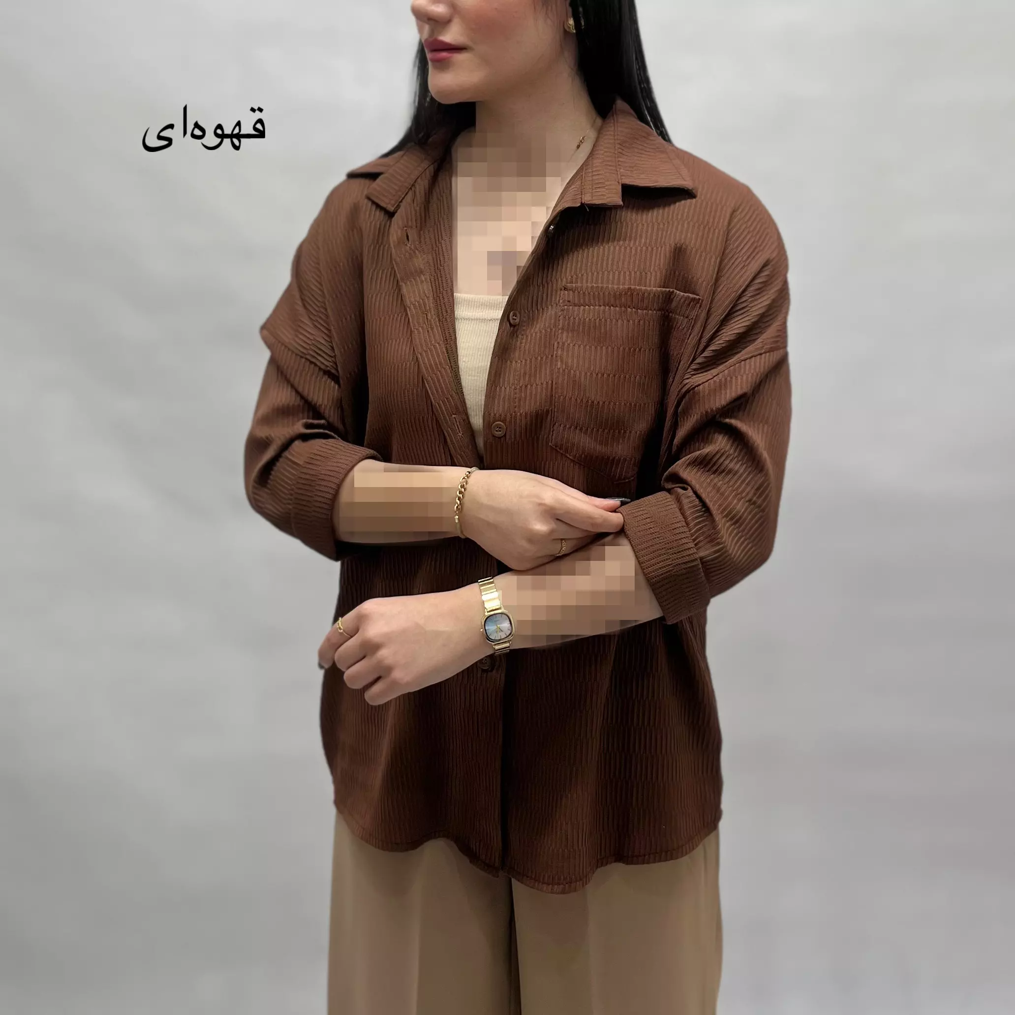 شومیز زنانه پلیسه تک جیب 00291341034096