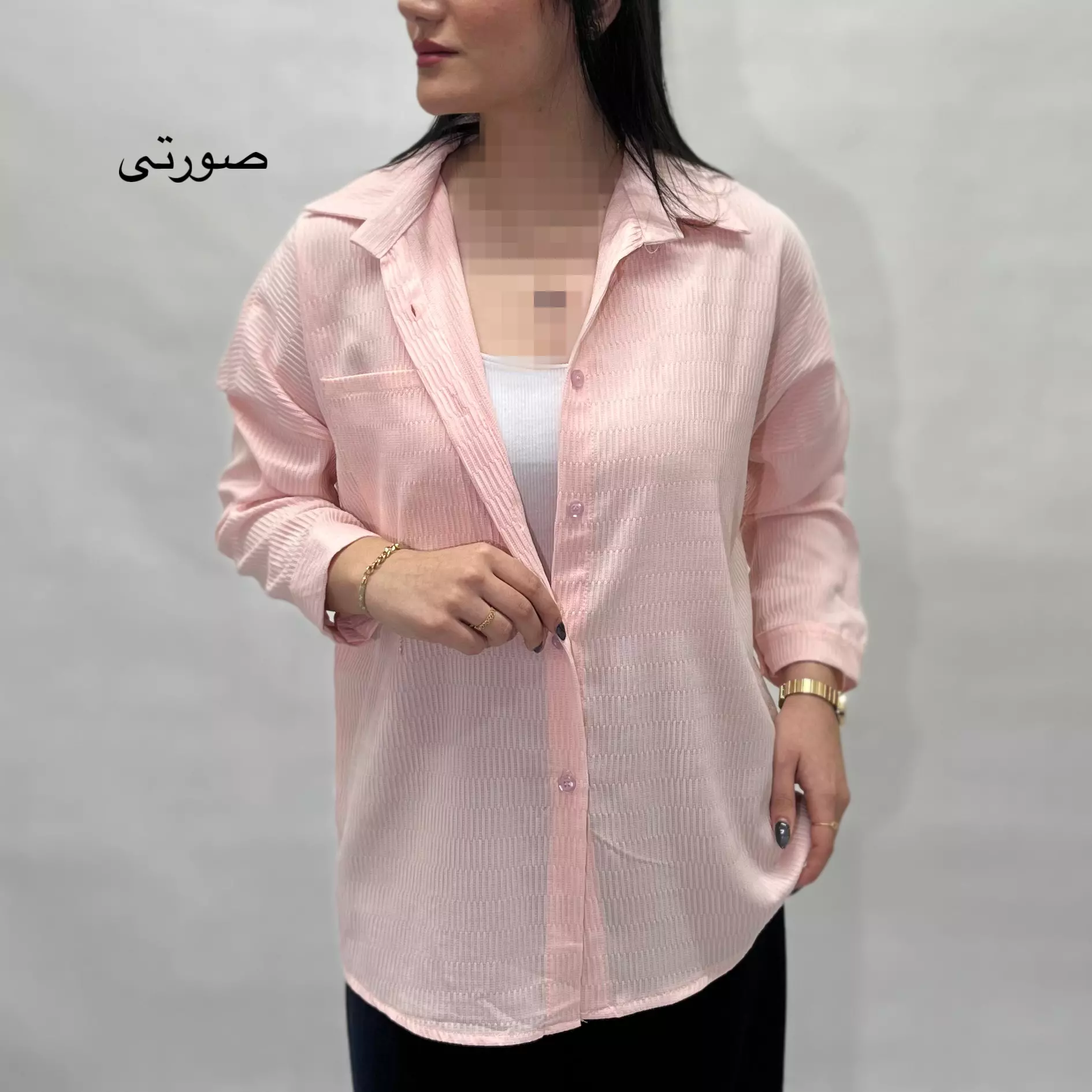 شومیز زنانه پلیسه تک جیب 00291341034096