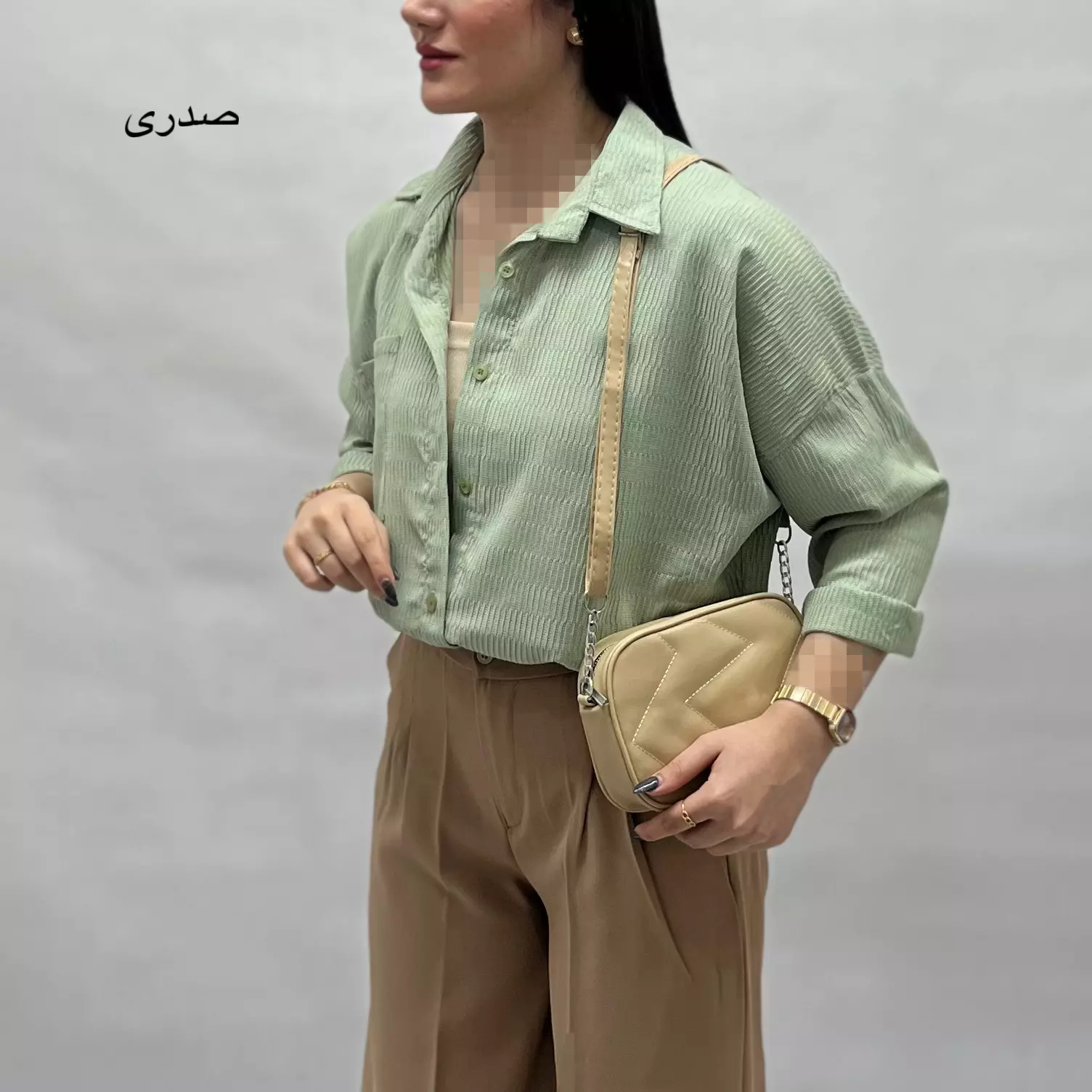 شومیز زنانه پلیسه تک جیب 00291341034096