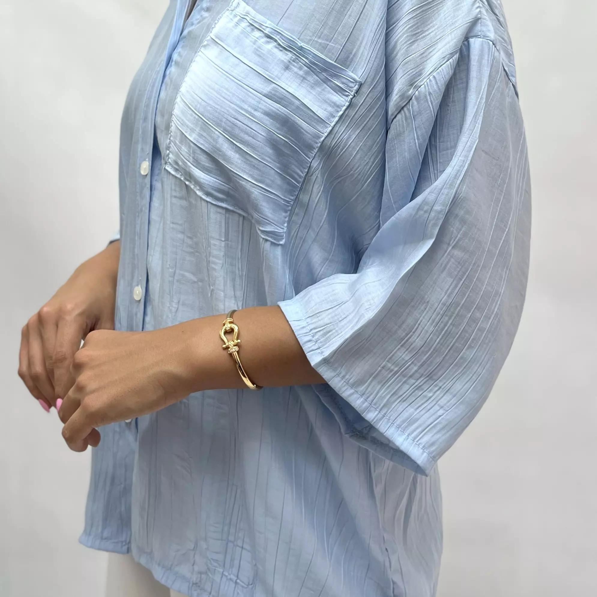 شومیز زنانه تک جیب چروکی 00291345913