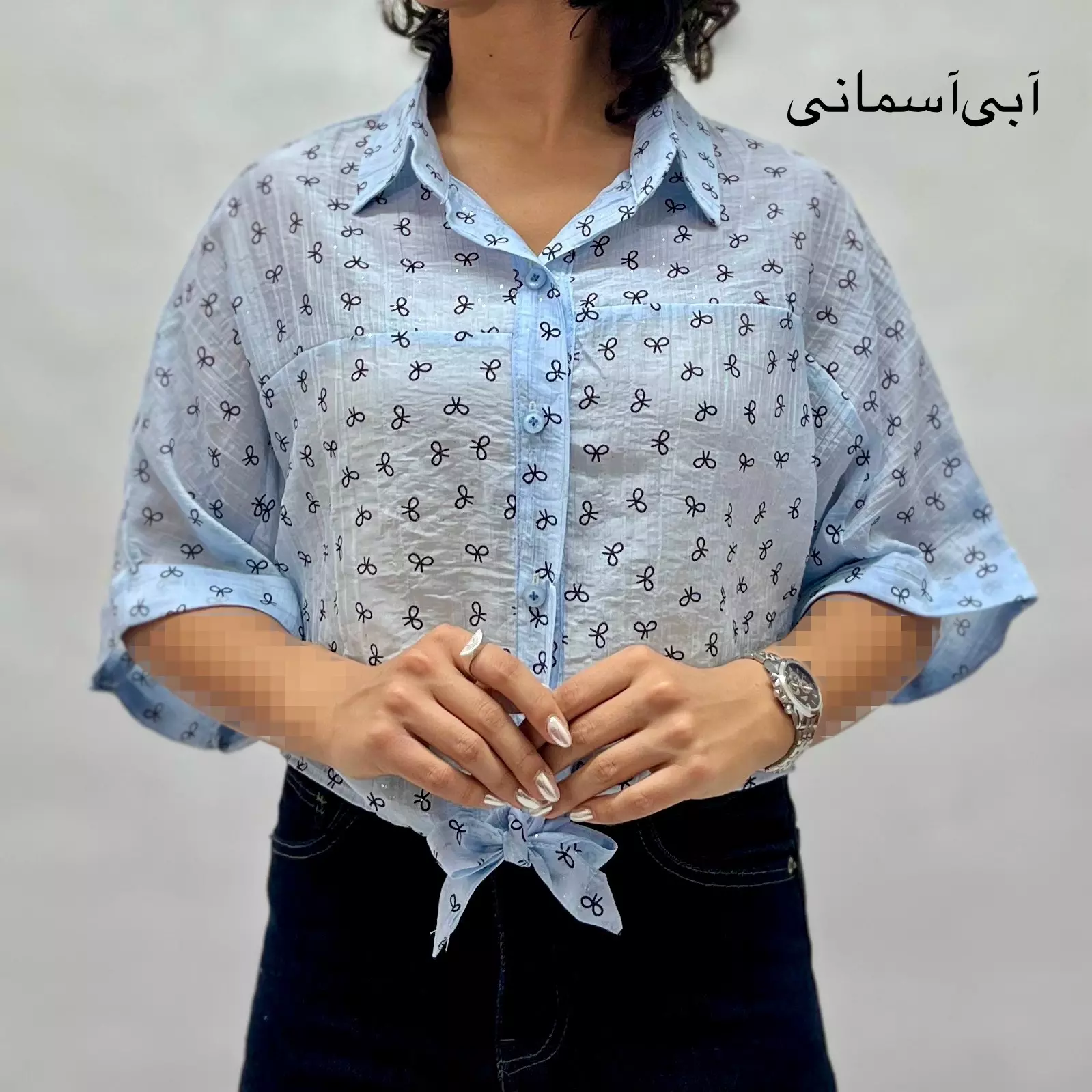 شومیز زنانه کراپ پاپیون 002911247925