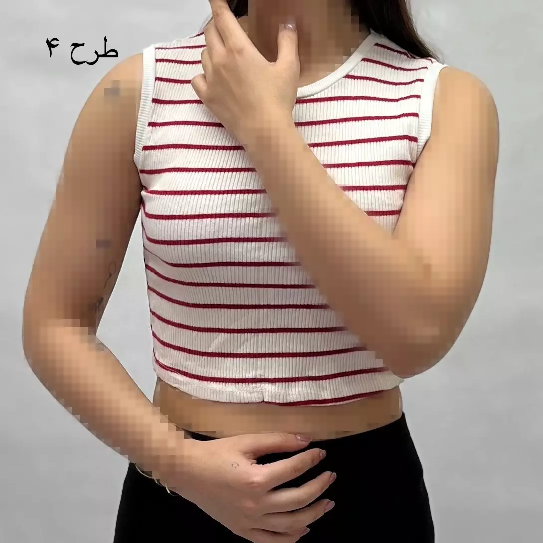 تاپ زنانه حلقه ای کبریتی راه راه 002512873103024