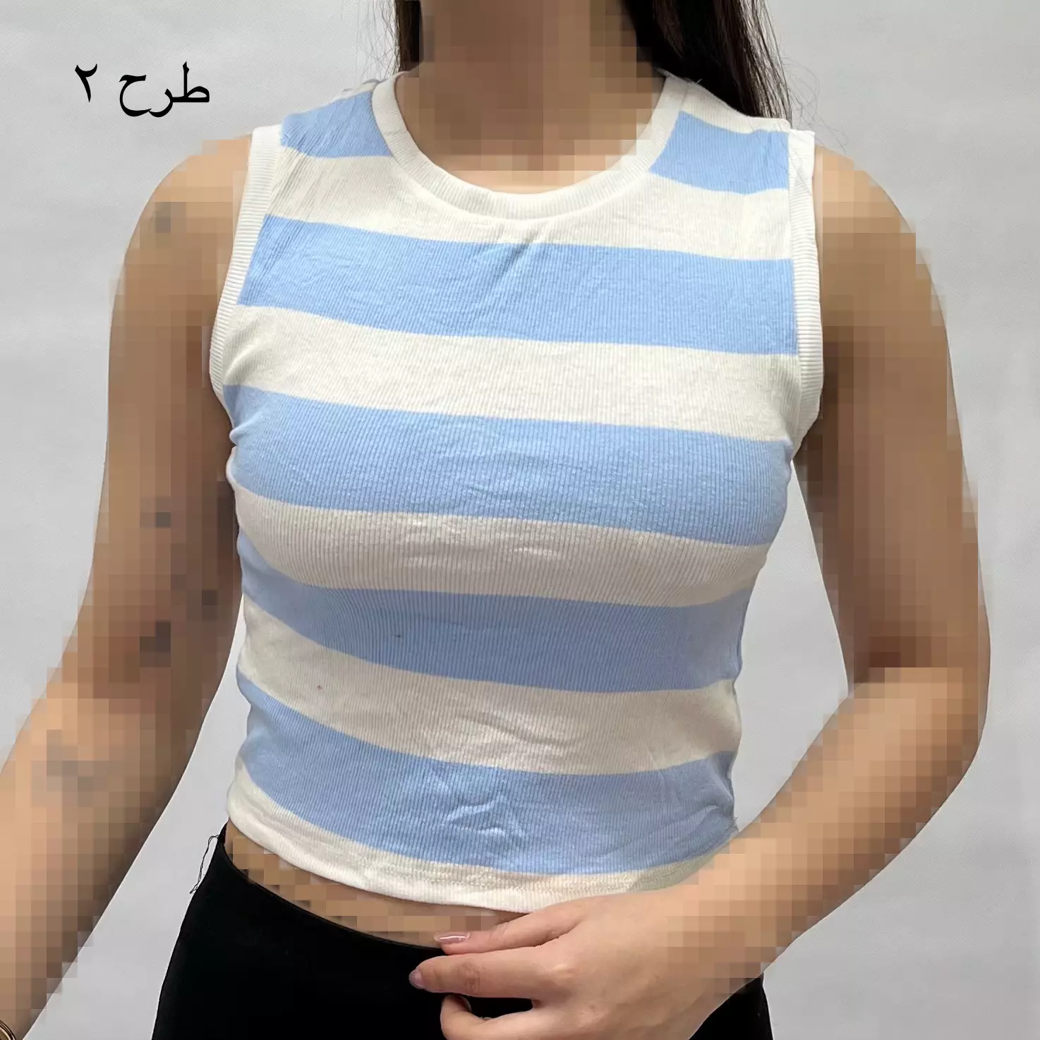 تاپ زنانه حلقه ای کبریتی راه راه 002512873103024