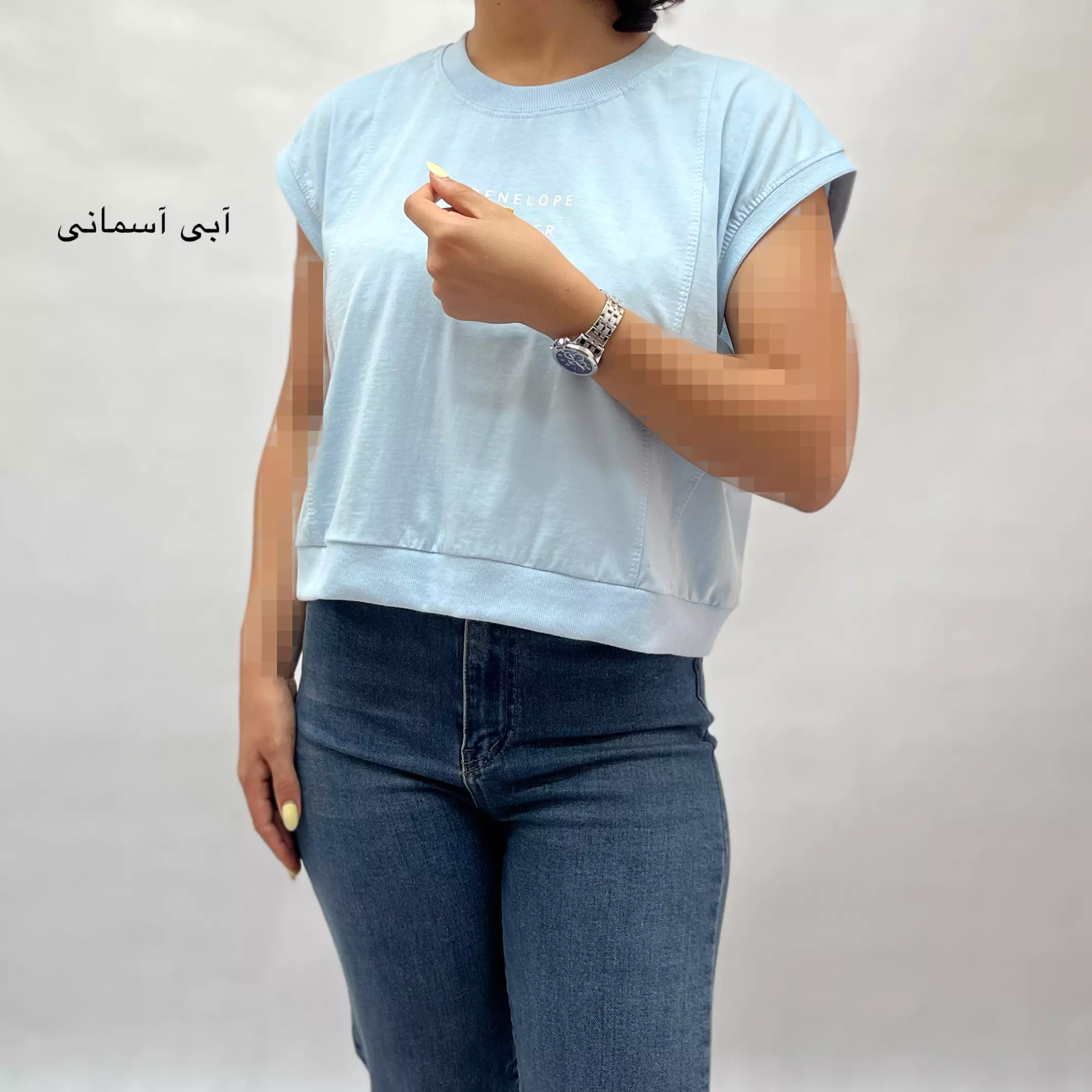کراپ زنانه استین حلقه ای کشبافت 0081578001