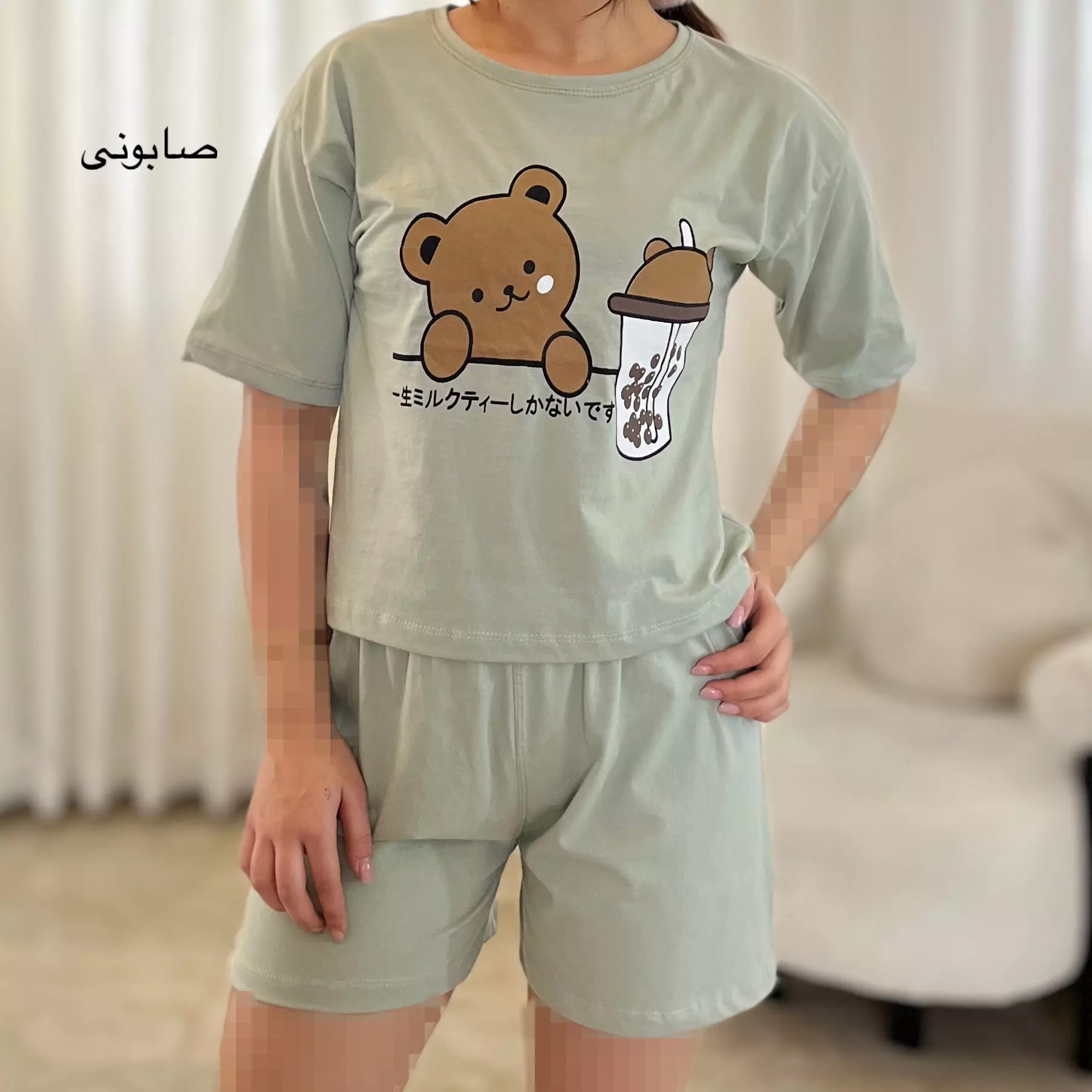 ست کراپ و شورتک خرسی 008172475196